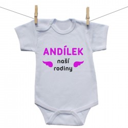 Body s krátkým rukávem Andílek naší rodiny Dívka