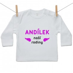 Tričko s dlouhým rukávem Andílek naší rodiny Dívka