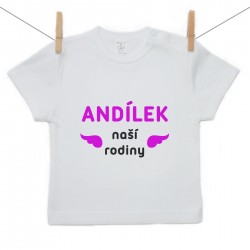 Tričko s krátkým rukávem Andílek naší rodiny Dívka