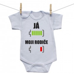 Body s krátkým rukávem Já baterie nabitá moji rodiče vybitá