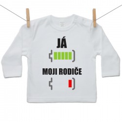 Tričko s dlouhým rukávem Já baterie nabitá moji rodiče vybitá