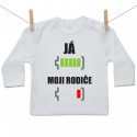 Tričko s dlouhým rukávem Já baterie nabitá moji rodiče vybitá