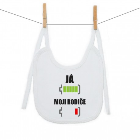 Bryndáček na zavazování Já baterie nabitá moji rodiče vybitá