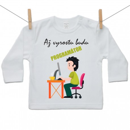 Tričko s dlouhým rukávem Až vyrostu budu programátor