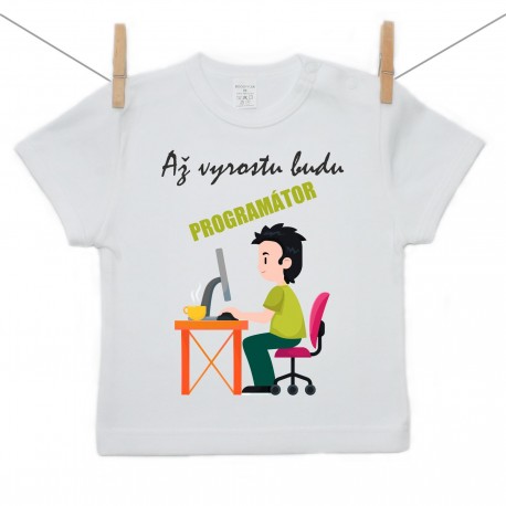 Tričko s krátkým rukávem Až vyrostu budu programátor
