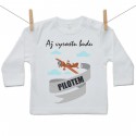 Tričko s dlouhým rukávem Až vyrostu budu pilotem