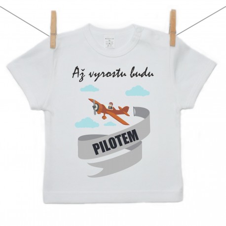 Tričko s krátkým rukávem Až vyrostu budu pilotem
