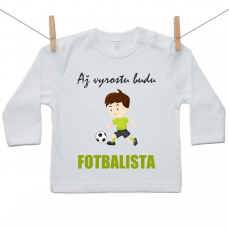 Tričko s dlouhým rukávem Až vyrostu budu fotbalista