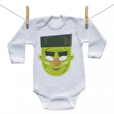 Body s dlouhým rukávem Halloween maska Body s dlouhým rukávem Halloween maska