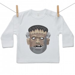 Tričko s dlouhým rukávem Halloween maska Frankenstein