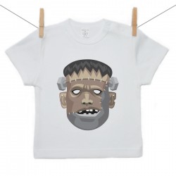 Tričko s krátkým rukávem Halloween maska Frankenstein