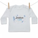 Tričko s dlouhým rukávem se jménem dítěte a datem Chlapec