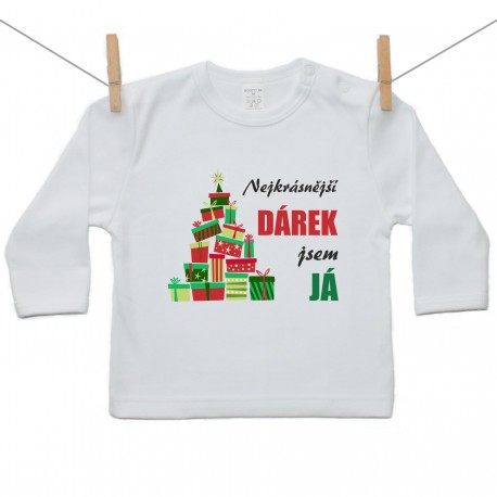 Tričko s dlouhým rukávem Nejkrásnější dárek jsem já
