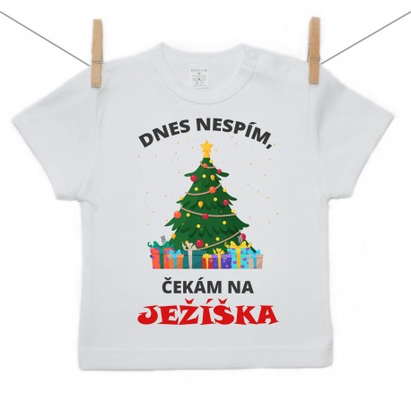 Tričko s krátkým rukávem Dnes nespím, čekám na Ježíška