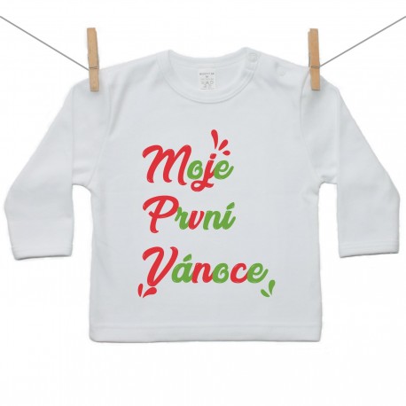 Tričko s dlouhým rukávem Moje první Vánoce