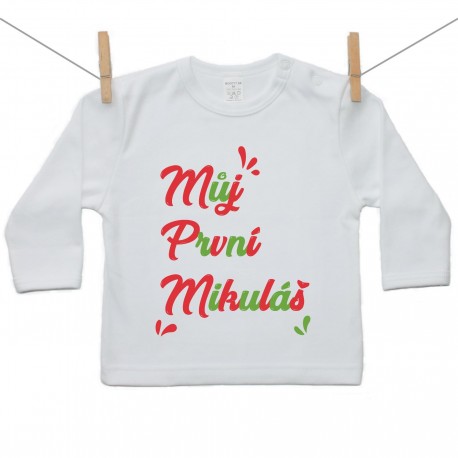 Tričko s dlouhým rukávem Můj první Mikuláš
