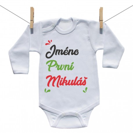 Body s dlouhým rukávem První Mikuláš se jménem dítěte