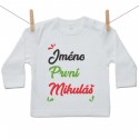 Tričko s dlouhým rukávem První Mikuláš se jménem dítěte