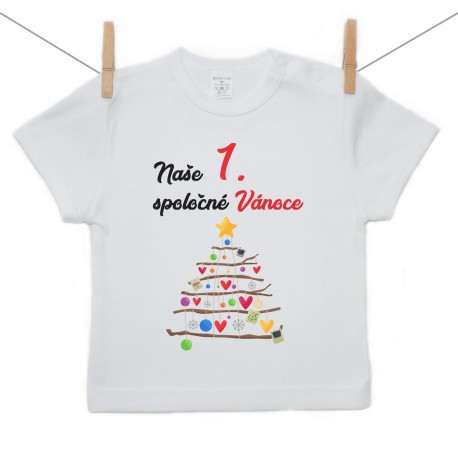 Tričko s krátkým rukávem Naše 1. spoločné Vánoce