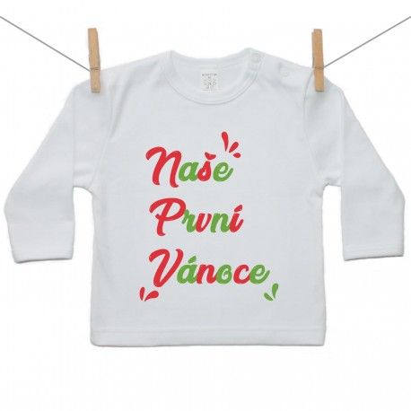 Tričko s dlouhým rukávem Naše první Vánoce