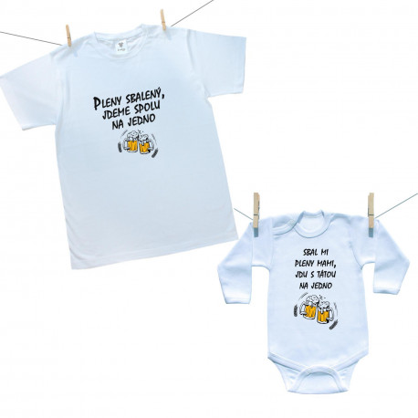 Rodinná sada (body s dlouhým rukávem) Jdu s tátou na jedno