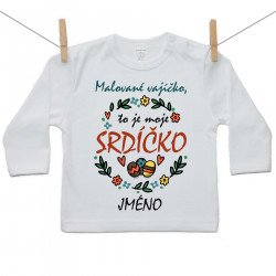 Tričko s dlouhým rukávem Malované vajíčko, to je moje srdíčko