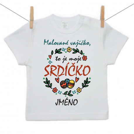 Tričko s krátkým rukávem Malované vajíčko, to je moje srdíčko