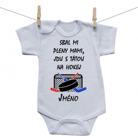 Body s krátkým rukávem Jdu s tátou na hokej