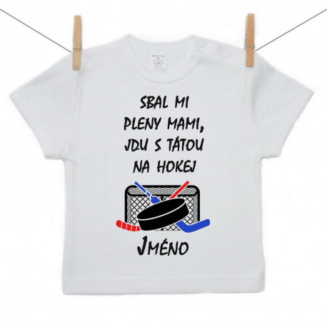 Tričko s krátkým rukávem Jdu s tátou na hokej