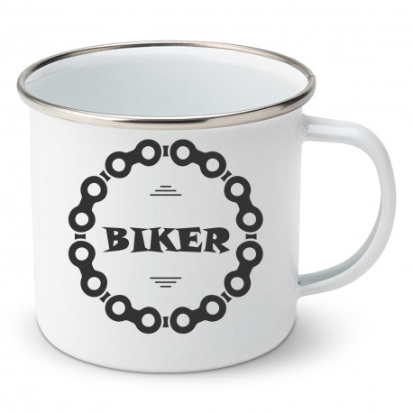 Smaltovaný hrnek Biker