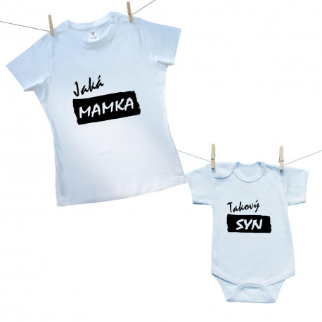Rodinná sada (body s krátkým rukávem) Jaká mamka takový syn 