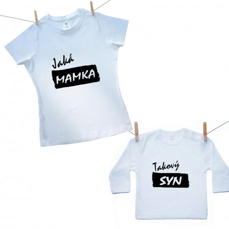 Rodinná sada (tričko s dlouhým rukávem) Jaká mamka takový syn 
