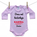 Růžové body s dlouhým rukávem Dnes mě kočárkuje kmotra
