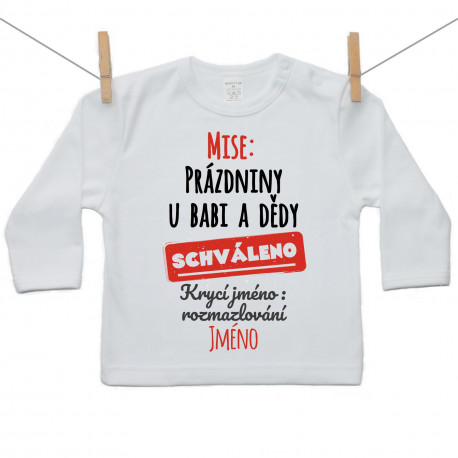 Tričko s dlouhým rukávem Mise: Prázdniny u babi a dědy