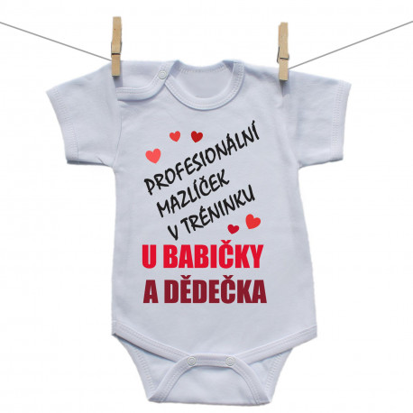Body s krátkým rukávem Profesionální mazlíček v tréninku u babičky a dědečka