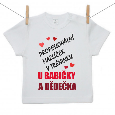 Tričko s krátkým rukávem Profesionální mazlíček v tréninku u babičky a dědečka