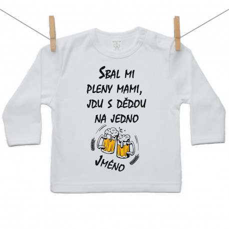 Tričko s dlouhým rukávem Jdu s dědou na jedno 