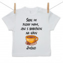 Tričko s krátkým rukávem Sbal mi pleny mami, jdu s babičkou na kávu