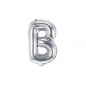 Fóliový balónek písmeno B, 35cm, stříbrný