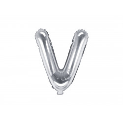 Fóliový balónek písmeno V, 35cm, stříbrný