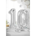 Stojící fóliový balónek Číslo 1 70cm, stříbrný