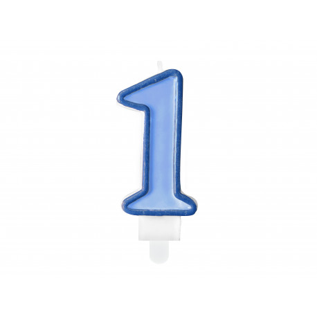 Narozeninová svíčka Číslo 1, modrá, 7 cm