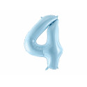Fóliový balónek Číslo 4, 86 cm, světle modrý