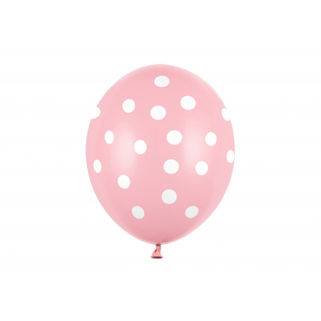 Balónky 30cm, Puntíky, Pastelová Baby Pink