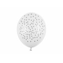 Balónky 30cm, Tečky, Pastelová čistě bílá