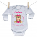 Body s dlouhým rukávem s medvídkem pro holčičku