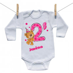 Body s dlouhým rukávem Mám 2 roky s medvídkem pro holčičku