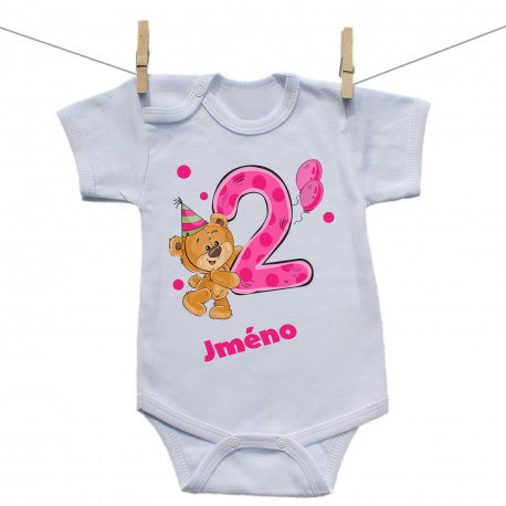 Body s krátkým rukávem Mám 2 roky s medvídkem pro holčičku