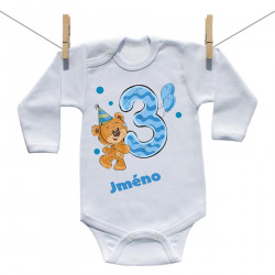 Body s dlouhým rukávem Mám 3 roky s medvídkem pro chlapečka