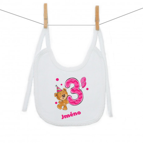 Bryndáček na zavazování Mám 3 roky s medvídkem pro holčičku